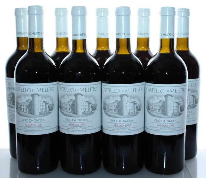 1990 Castello di Meleto Rosso - Toscana - 9 Bottiglie (0,75 L)