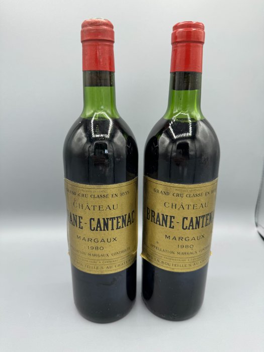 1980 Château Brane Cantenac - Margaux 2ème Grand Cru Classé - 2 Flaske (0,75L)