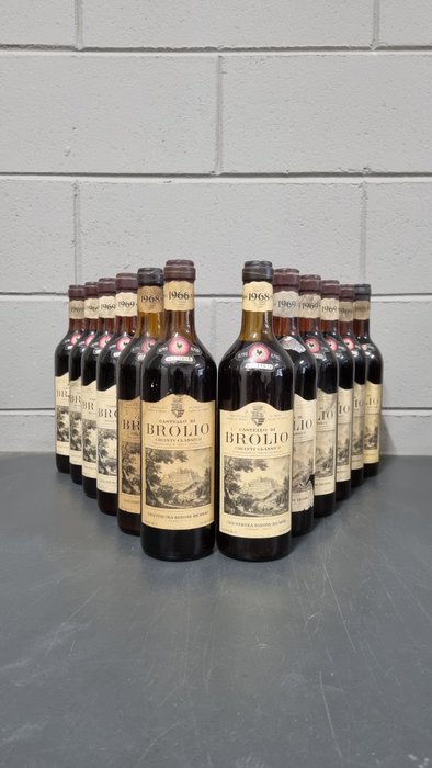 1966, 1968 x2, 1969 x8 & 1970 Castello di Brolio, Barone Ricasoli - Chianti Classico - 12 Bottles (0.72L)
