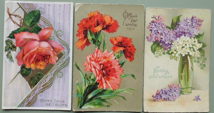Carte floreali molto antiche - Cartolina (150) - 1900-1940