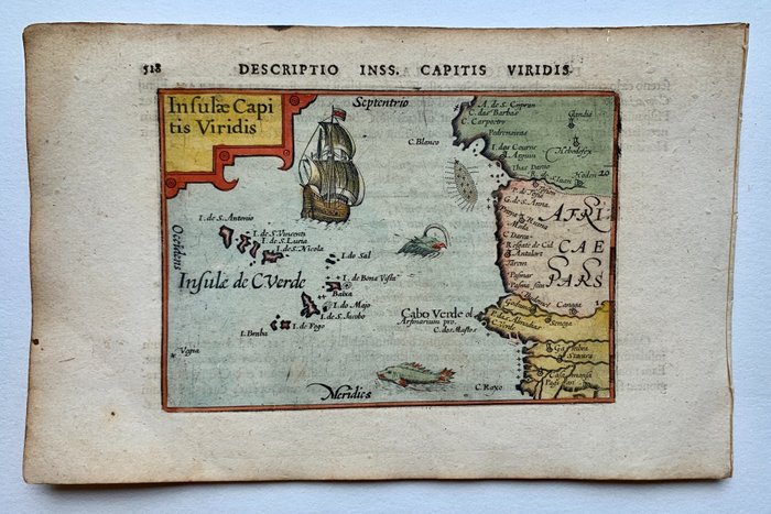 Afrika, Landkarte - Kap Verde; P. Bertius - Insulae Capitis Viridis - 1601-1620