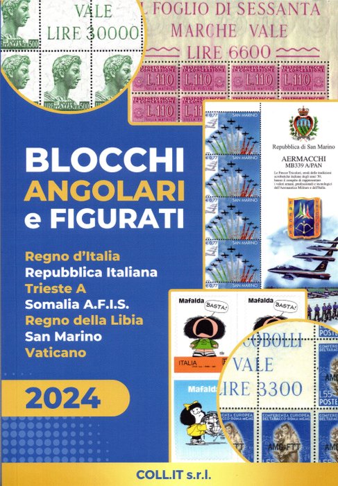 Italia 1950/1972 - Bloques esquineros Repubblica - Inicio de colección 25 diferentes