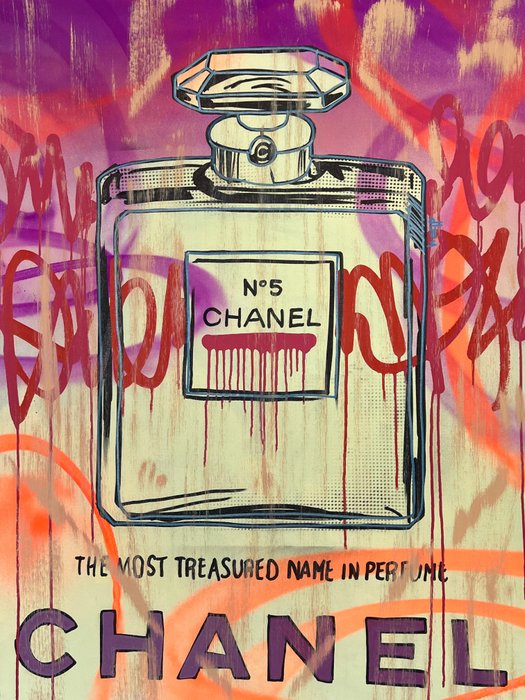 Dillon Boy (1979) - Vintage Chanel Perfume Bottle Ad Purse Graffiti Logo Pop Art Dior Money - No Reserve