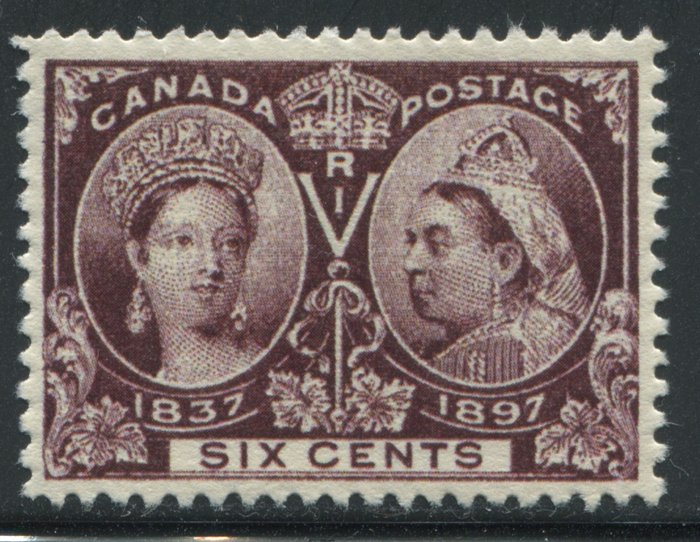 加拿大 1897 - Jubilee: 6 美分 棕色 - Scott # 55