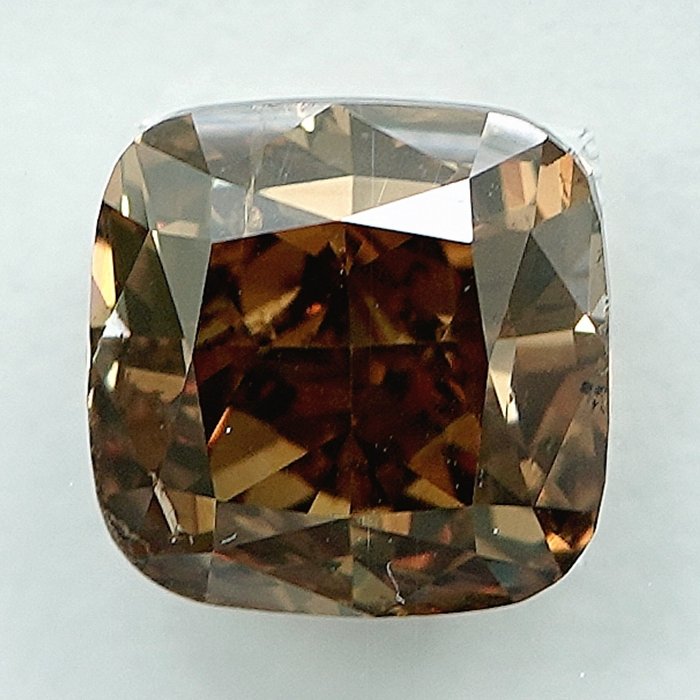 钻石 - 1.73 ct - 枕形 - Natural Fancy Brown-Yellow - SI2 微内含二级