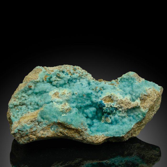 RARE! Hemimorphite with Veszelyite Crystals - Height: 10.7 cm - Width: 5.8 cm- 220 g