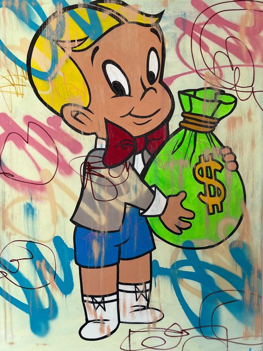 Dillon Boy (1979) - DBoy x Richie Rich with Scrooge McDuck Money Alec Monopoly Graffiti Pop Art x No Reserve
