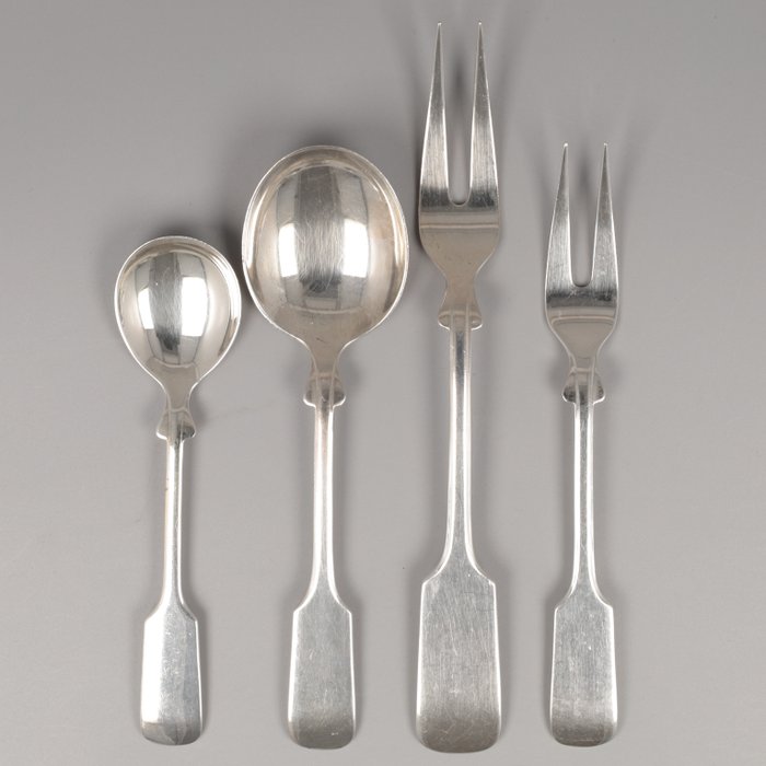 Robbe & Berking Bestekdelen NO RESERVE Model: Alt-Spaten - Cutlery set (4) - .925 silver