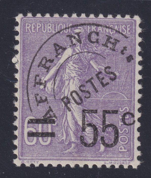 Francia 1900/1927 - Precancelado N°47 ceca*, firmado Calves. Bisagra ligera. Impresionante - Yvert