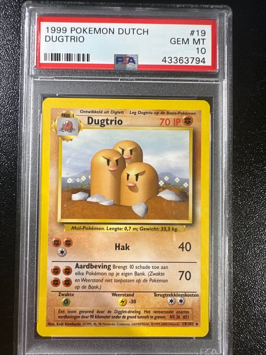 Pokémon - 1 Graded card - Dugtrio Base - PSA 10