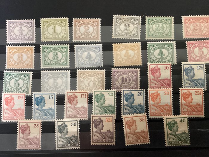 Niederländisch-Indien 1912/1915 - 4 komplette unbenutzte Serien aus Indien - Nvph Ned. Indië nummers 99 T/m 141