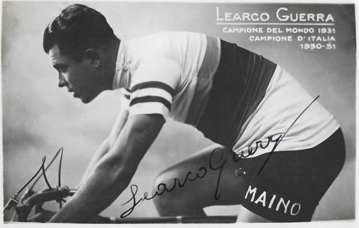 Signed Photo - LEARCO GUERRA, World Champion 1931, Winner Giro 1934