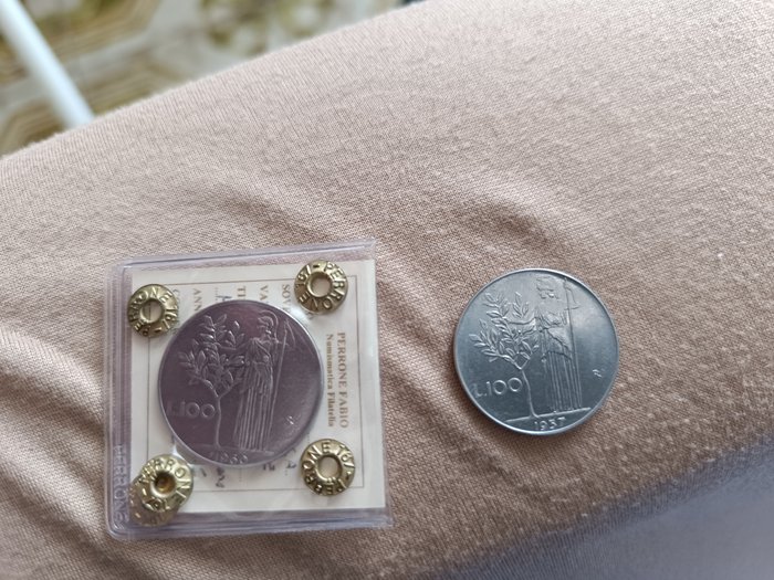 Italie, République italienne. 100 Lire 1957/1960 (2 monete)
