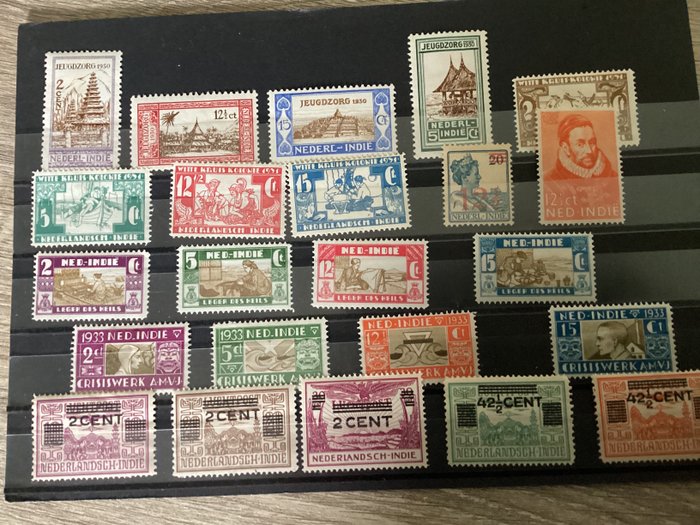 Hollandsk Østindien 1911/1934 - Diverse Ustemplet serie hollandsk. Indien - 167 T/m 185, 196 T/m 210 (210 gest) en 211 T/m 245 plus d1 T/m d27 (-d8)
