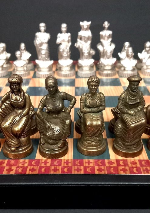 Jeu d'échecs - “Las damas“ Cristianos contra musulmanes - Métal