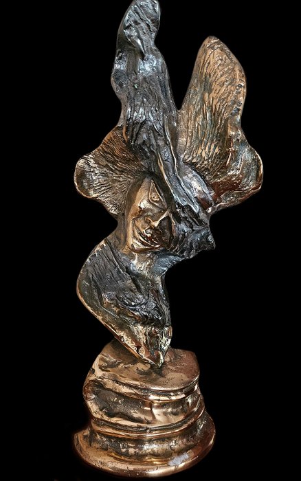Yves Lohe (1947) - Sculptură, Buste de femme - 44 cm - Bronz