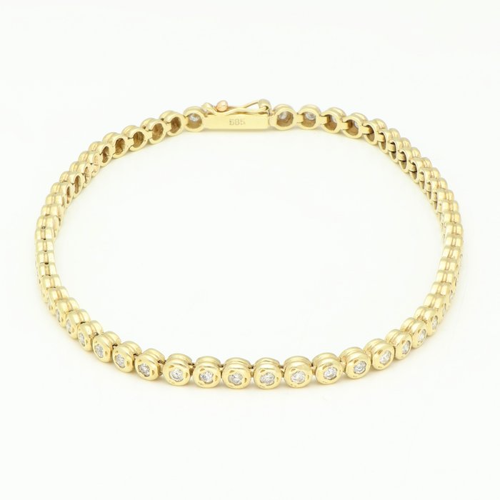 No Reserve Price - Bracelet - 14 kt. Yellow gold Diamond 