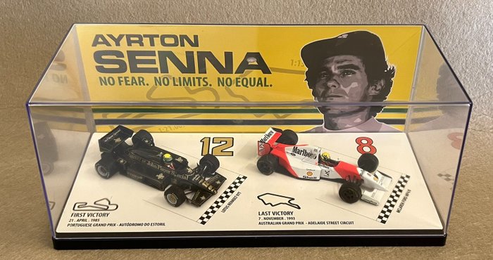 LCD Models 1:43 - Miniatura de carro -Coffret Ayrton Senna - Formula 1 First + Last Victory