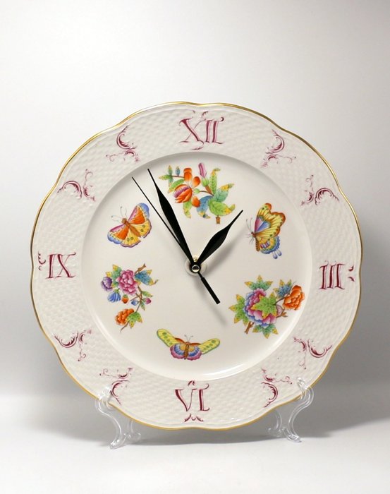 Herend - Vegg-plate - Clock - "Victoria" - Porselen