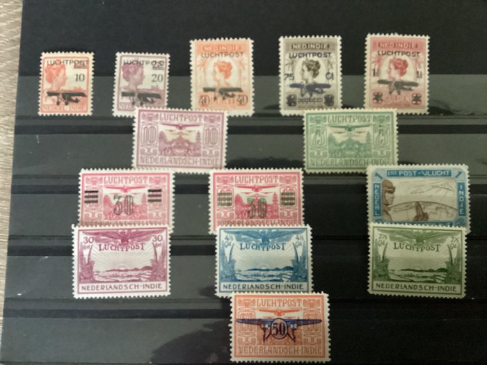 Indie Orientali Olandesi 1928/1948 - Olandese India senza francobollo - Nvph Ned. Indië nummers 337 T/m 348 en lp nummers 1 T/m 6. Nummer 9 en 11 T/m 17