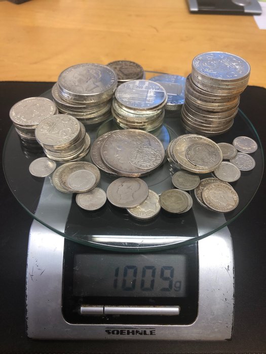 Welt. 1kg zilveren munten bruto  (Ohne Mindestpreis)