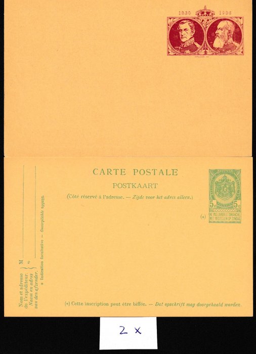 比利時 1905/1993 - 派對明信片（cartes postales） - --