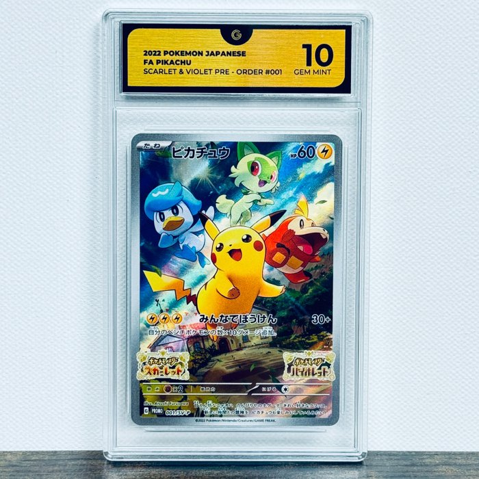 Pokémon - Pikachu FA - Scarlet & Violet Promo 001/SV-P Graded card - Pokémon - GG 10