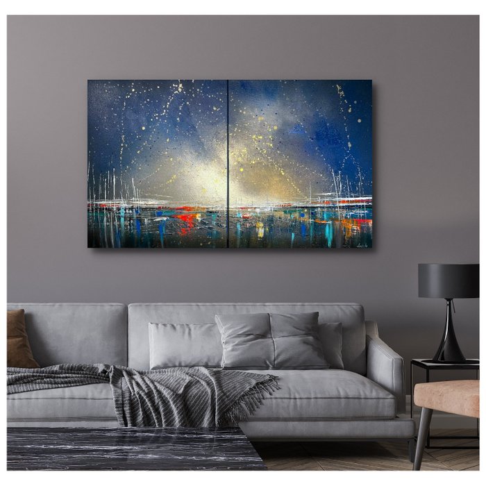 Anderle - Night in the port - Diptych - XXL