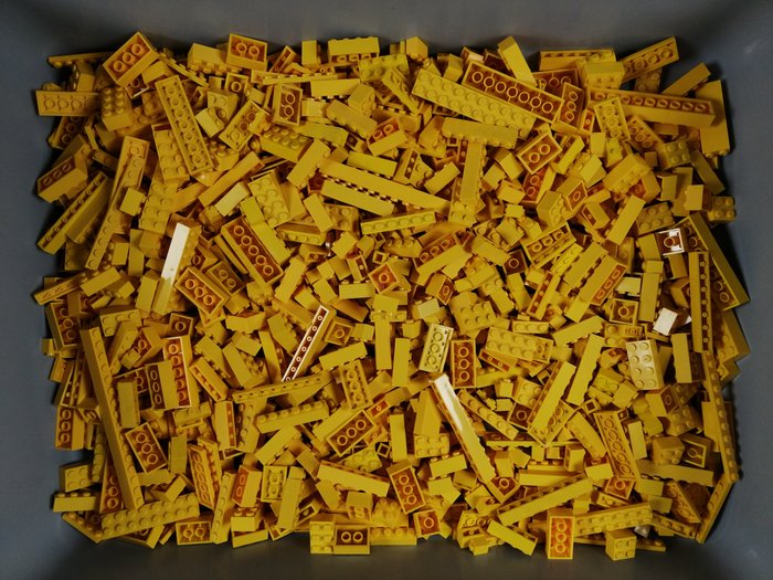Lego - geen serie - Partij van 1000 gele bouwstenen - 1980-1990