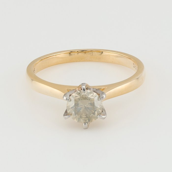 No Reserve Price - (IGI Certified) - (Diamond) (0.75) Cts (1) Pcs - Ring - 14 kt. White gold, Yellow gold 