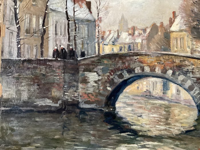 Louis Willem van Soest (1867-1948) - Brücke an einer winterlichen Gracht