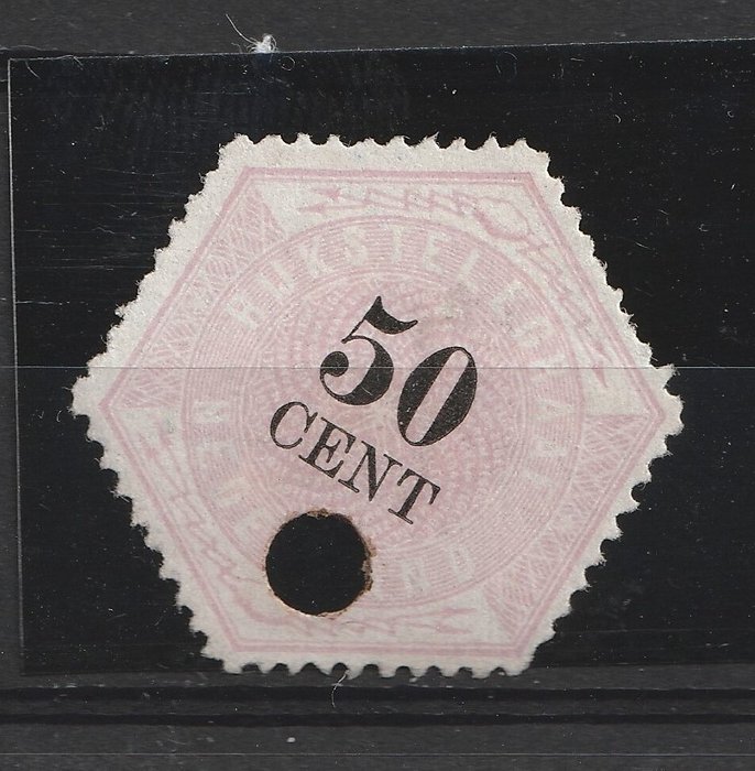 Alankomaat 1877/1903 - Telegram-leima TG 9, jossa on vain reikä.