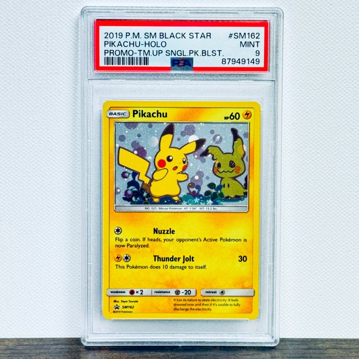 Pokémon - Pikachu & Mimikyu Holo - Team Up Promo SM162 Graded card - Pokémon - PSA 9