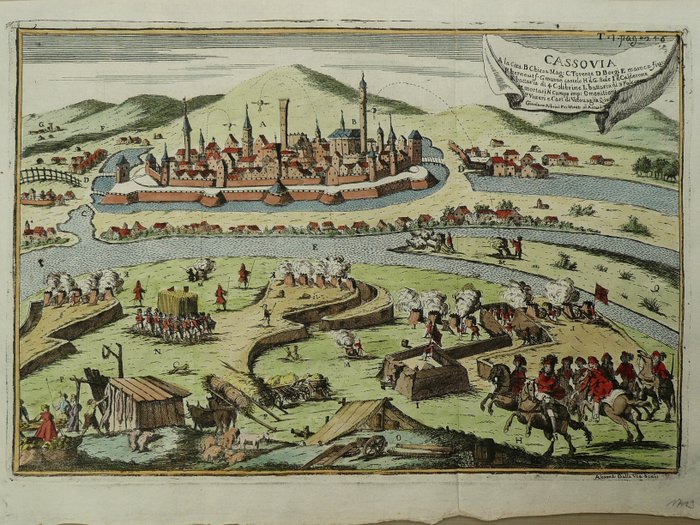 Europa, Planta da cidade - Eslováquia / Košice; Girolamo Albrizzi - Cassovia - 1701-1720
