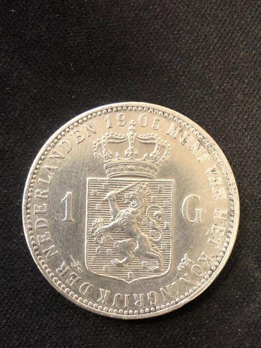 荷兰. Wilhelmina (1890-1948). 1 Gulden 1905  (没有保留价)