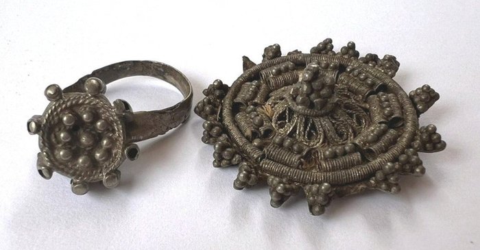 中世纪 银 胸针和凛 - 0.7 mm