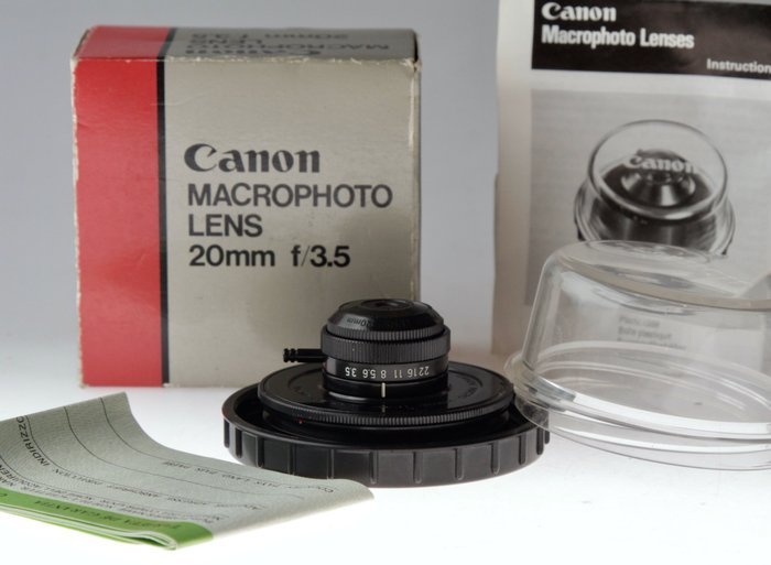 Canon Macrophoto Lens 20mm f=3,5  (Lupenobjektiv) 微距镜头