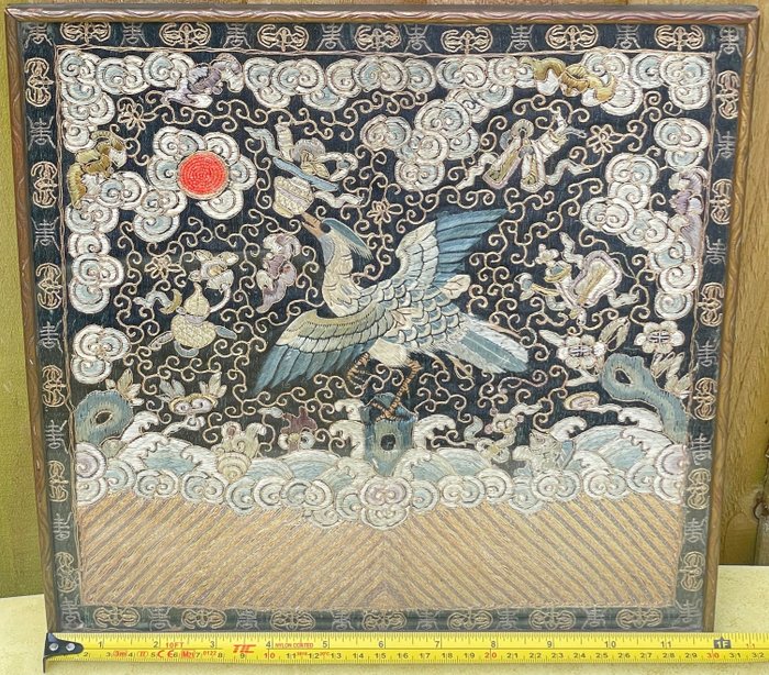 Civil rang märke "buzi" - Textilier - Kina - Qing-dynastin (1644-1911)