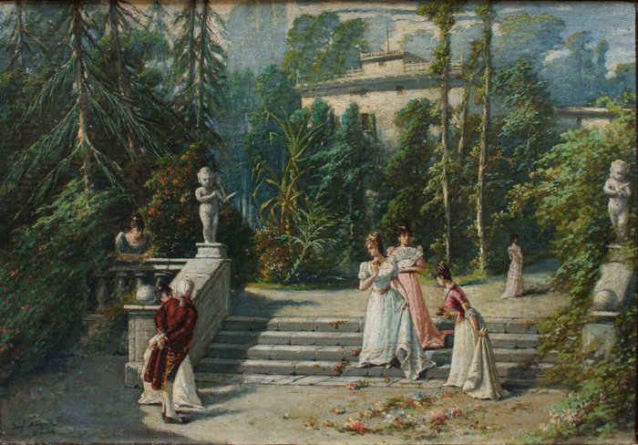 Guglielmo Napoli (1868 – 1945) - Scena galante