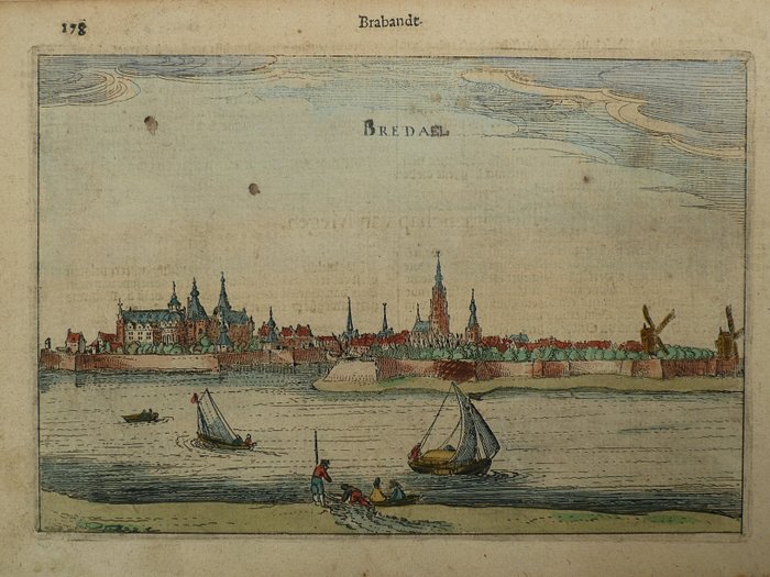 荷兰, 地图 - 布雷达; L. Guicciardini - 1613