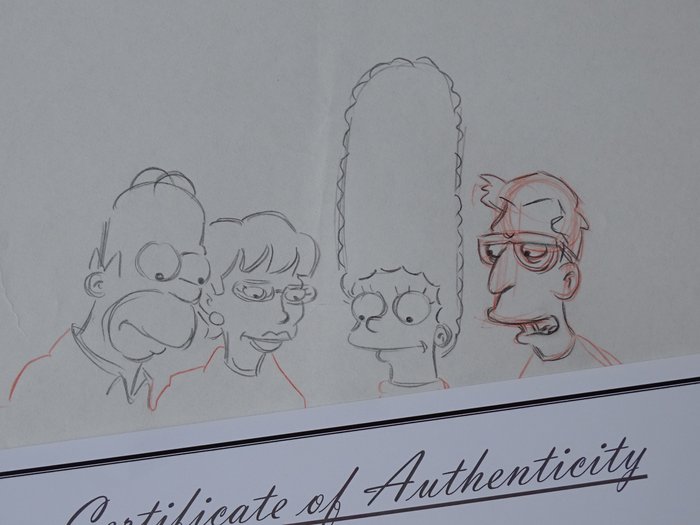 Matt Groening - 1 Original drawing - The Simpsons - Homer Simpson, Marge Simpson and others