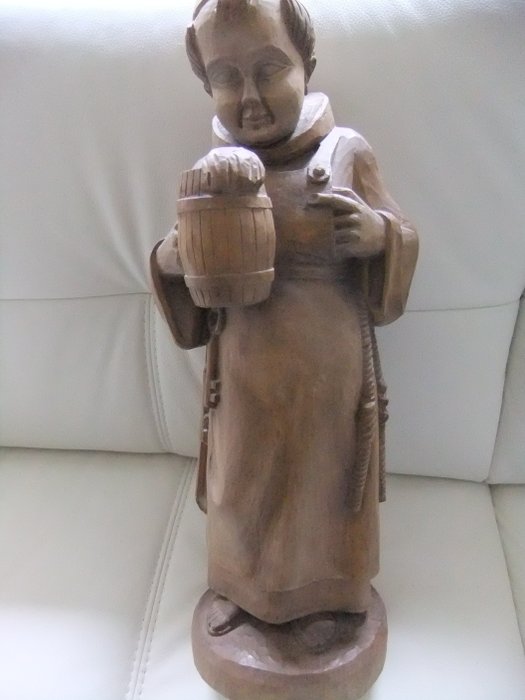 Figur - Mönch mit Bierkrug - Holz