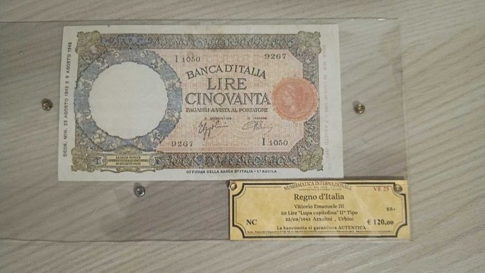 Italy. - 50 Lire 1943 - Gigante BI 11A  (No Reserve Price)
