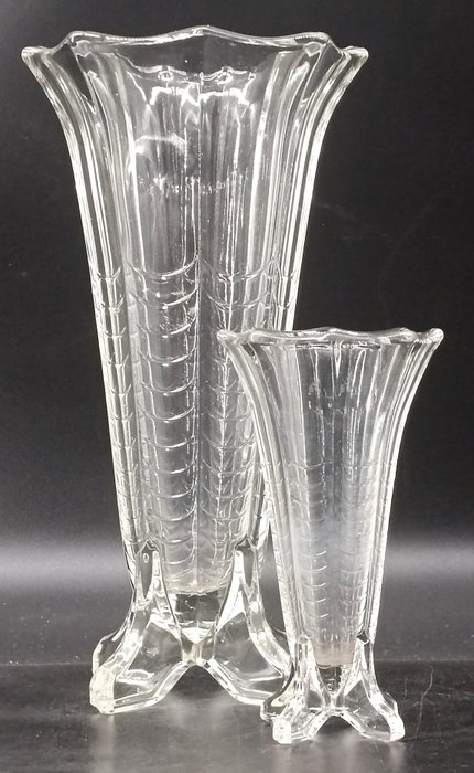 Val Saint Lambert - René Delvenne - 花瓶 (2) -  孟德斯鳩  - 玻璃