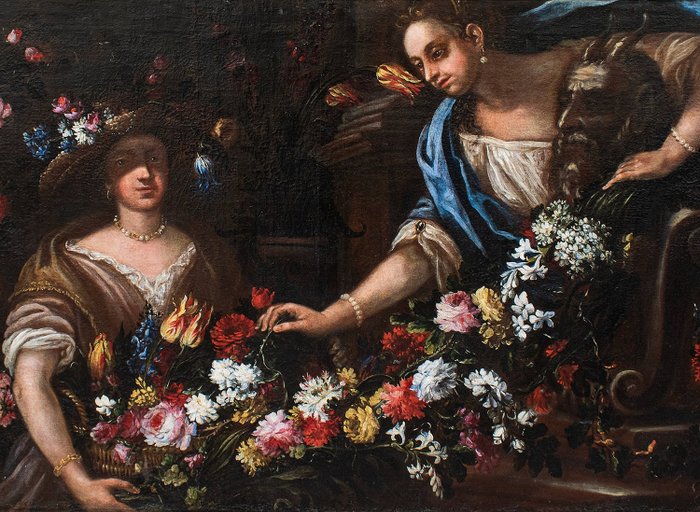 Felice Boselli (1650 – 1732) - Natura morta con due donne