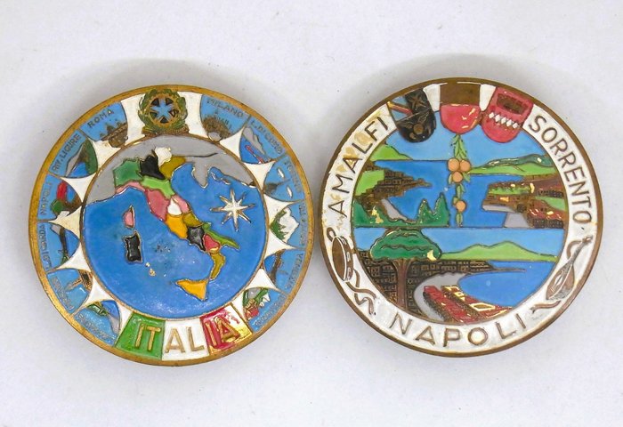 Merke 1950's Two Italian Souvenir Badges - Italia - 20. - slutten