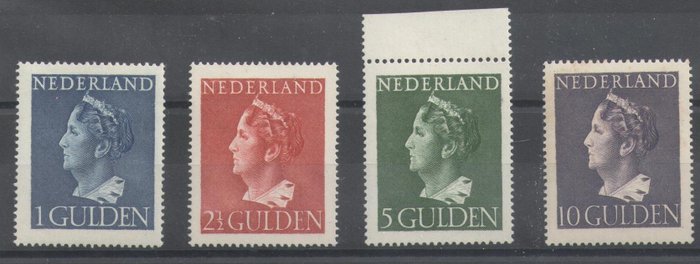 Nederland 1946 - Dronning Wilhelmina 'Konijnenburg' - NVPH 346/349