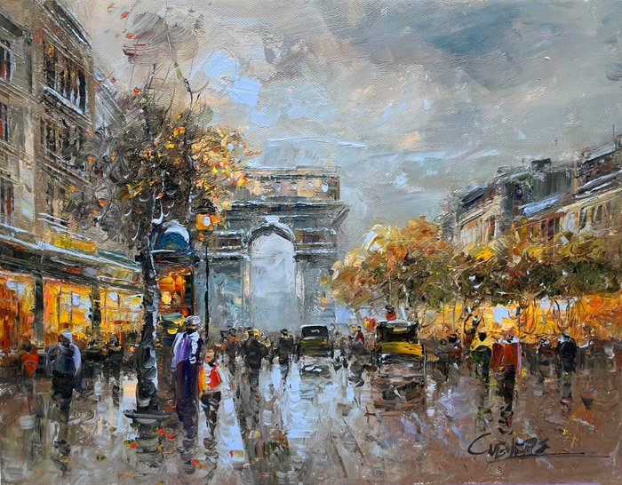 Christof Vevers (1962) - Paris - Avenue des Champs Élysées & Arc de Triomphe