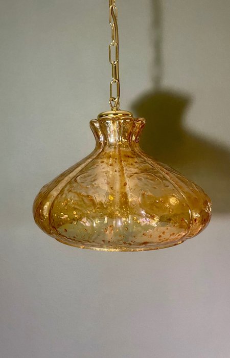 Hangende plafondlamp - Glas, Goud, Messing