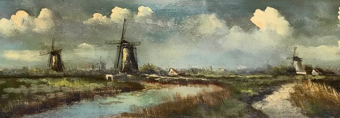 Nederlandse school (XX) - De molens van Kinderdijk